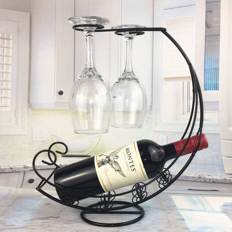 Wine Glass & Bottle Metal Storage - 3 Colours