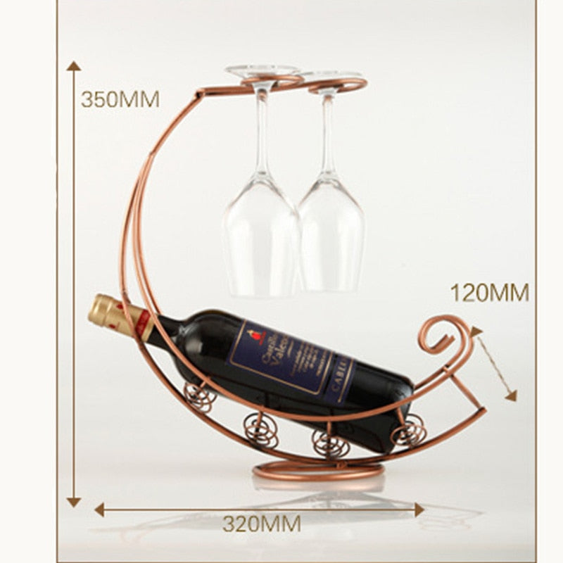 Wine Glass & Bottle Metal Storage - 3 Colours