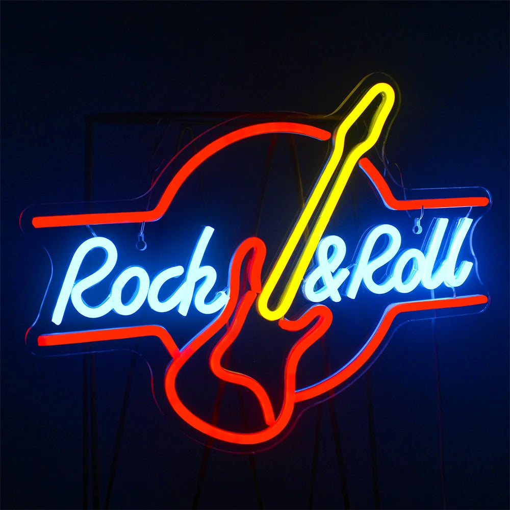 Rock Roll Guitar Neon Signs - Various