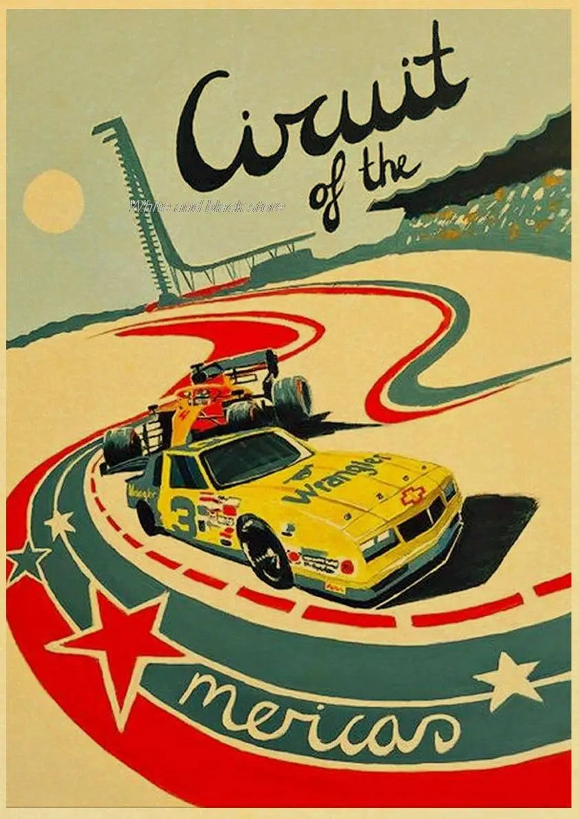 Retro Racing Car Posters