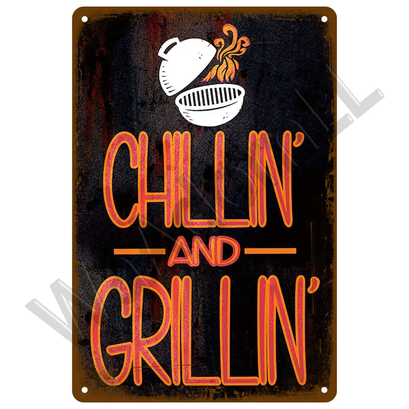 Retro Vintage BBQ Sign