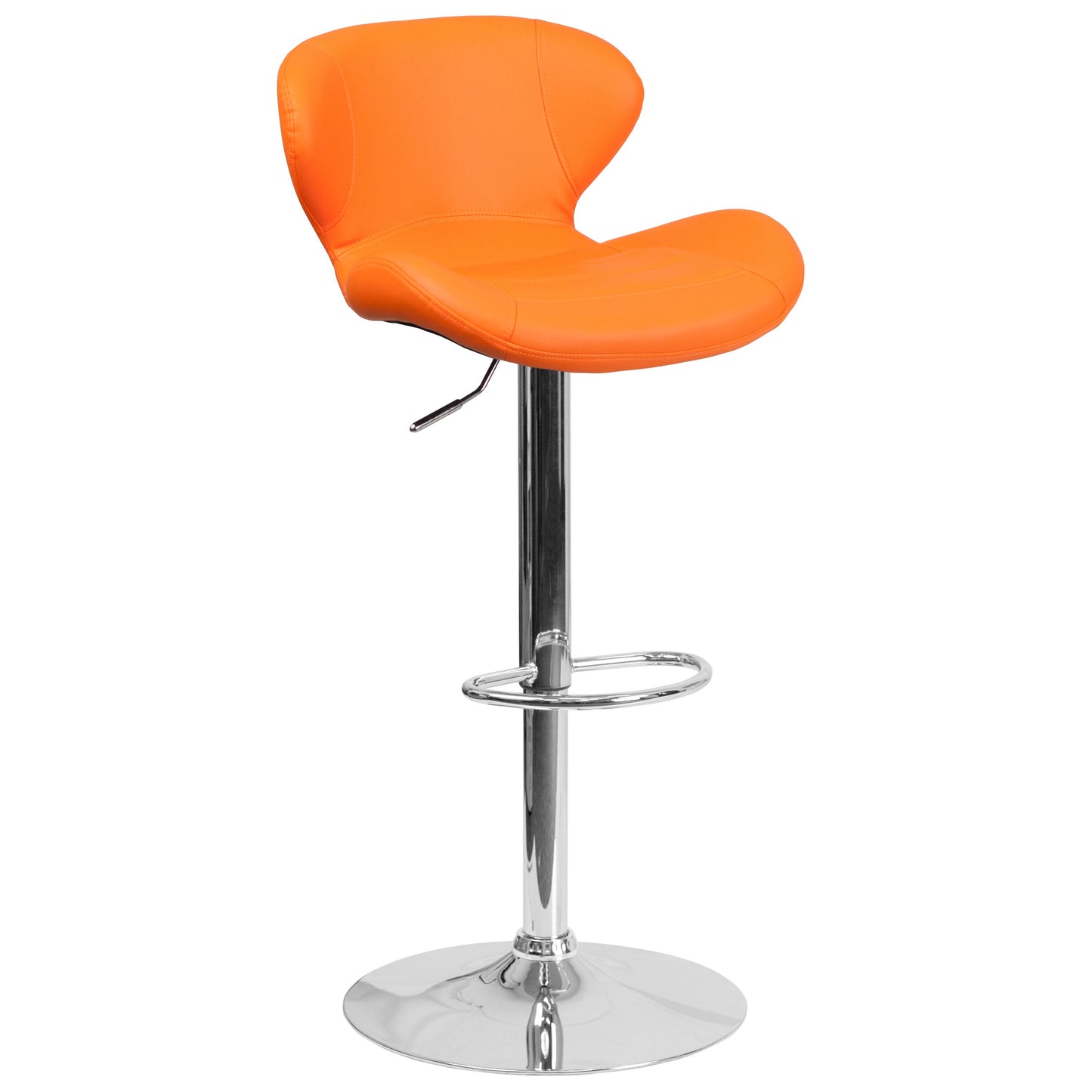 Contemporary Fabric Adjustable Kitchen Barstool - Vinyl/Fabric