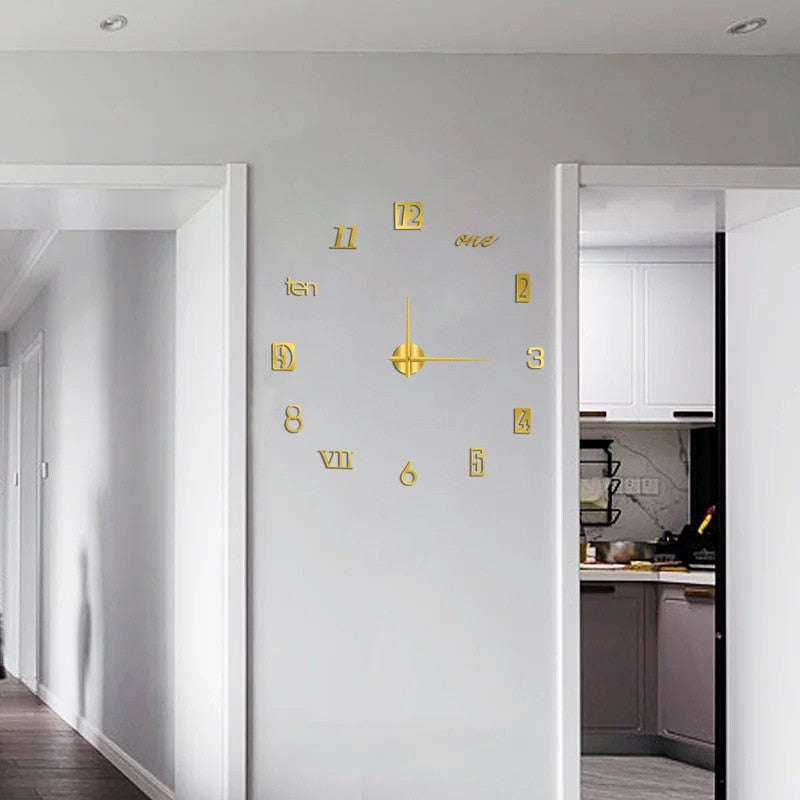 Wall Clock Stickers & Clock - 3 Colours