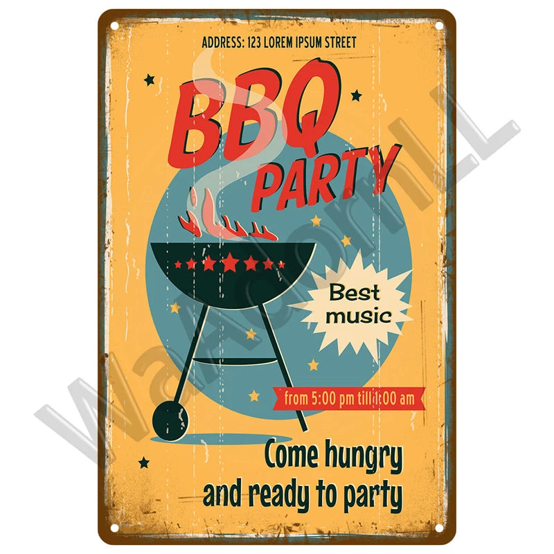 Retro Vintage BBQ Sign