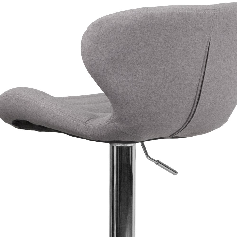 Contemporary Fabric Adjustable Kitchen Barstool - Vinyl/Fabric