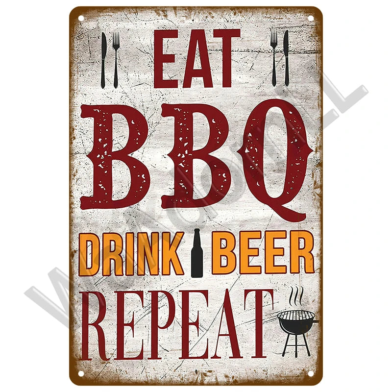Retro Vintage BBQ Sign