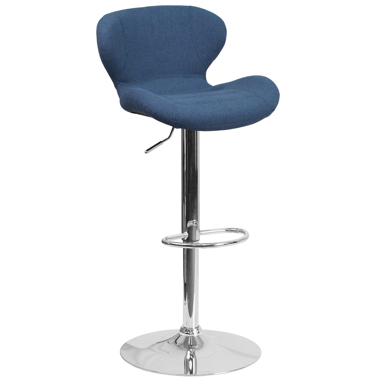 Contemporary Fabric Adjustable Kitchen Barstool - Vinyl/Fabric
