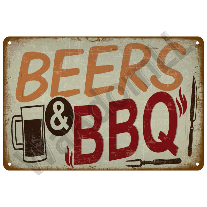 Retro Vintage BBQ Sign