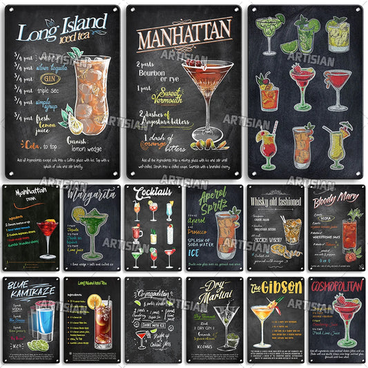 Vintage Cocktail Metal Sign