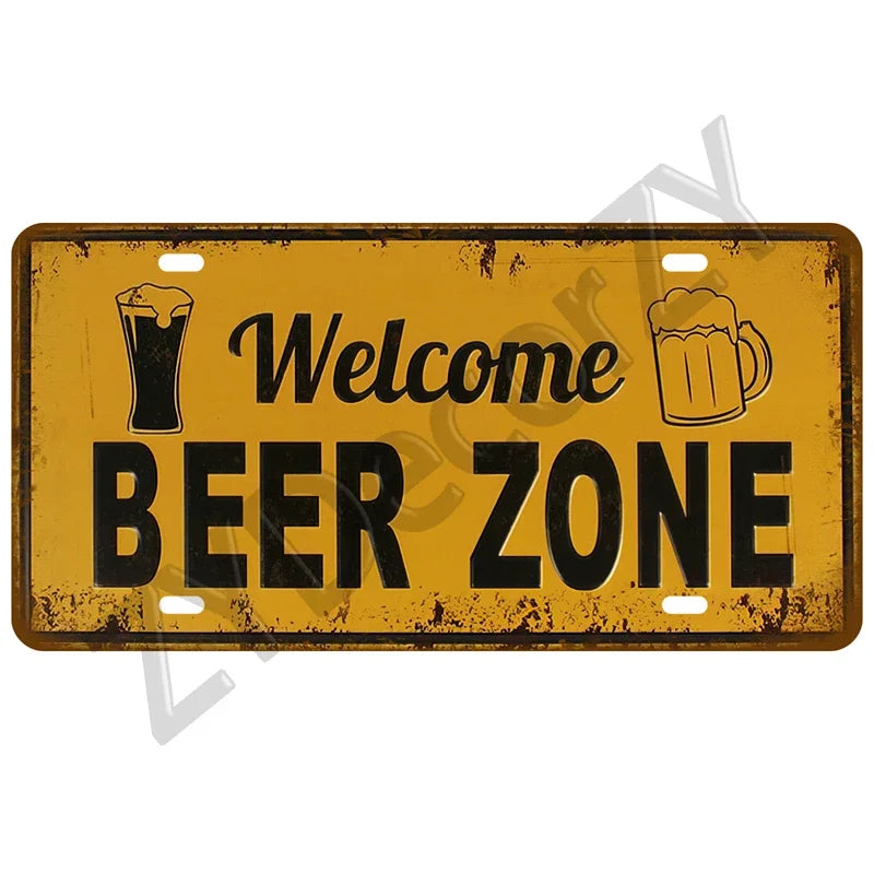 Various Vintage Metal Signs 15x30cm (1 Provided)