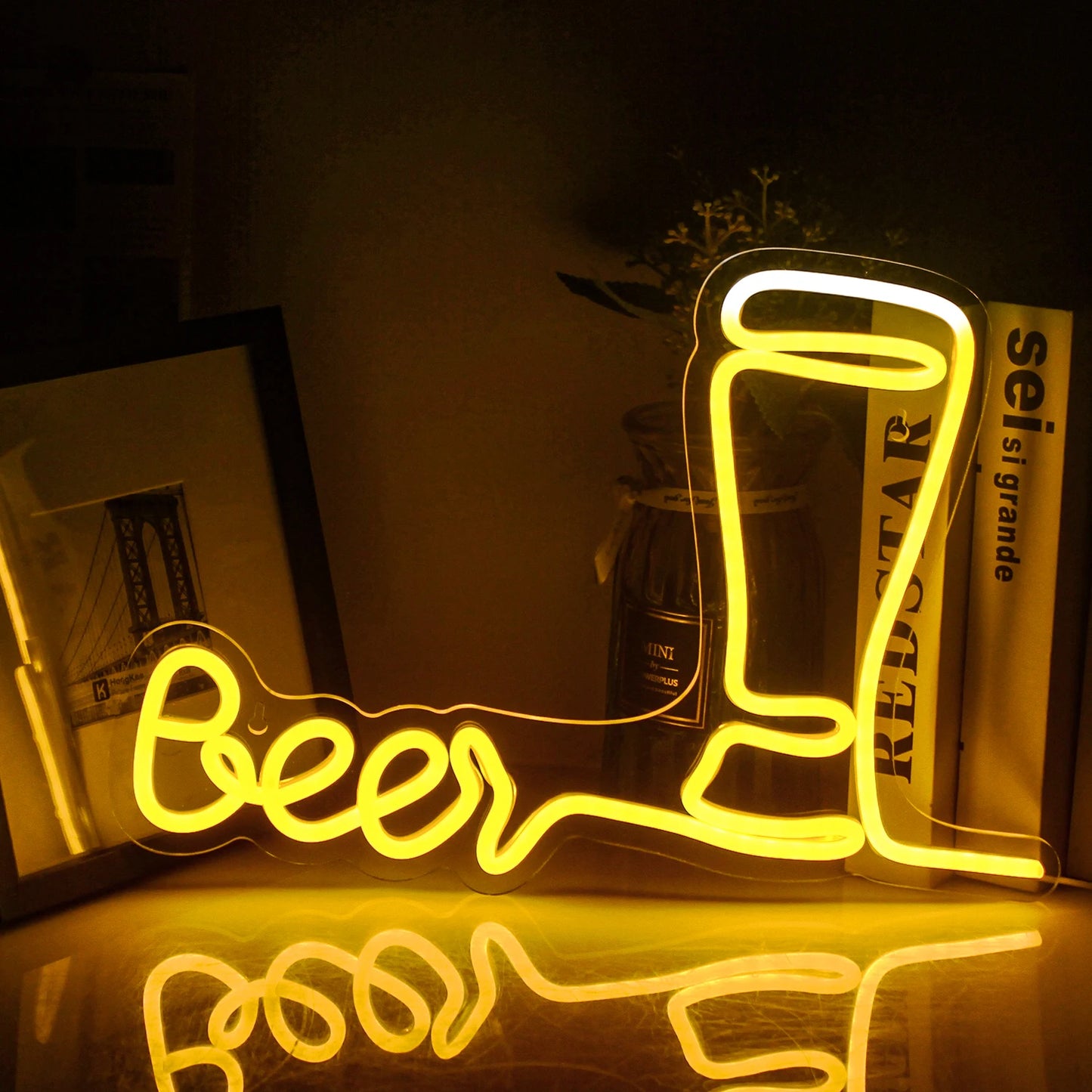 Stop Thinking Start Drinking Neon Sign - Various