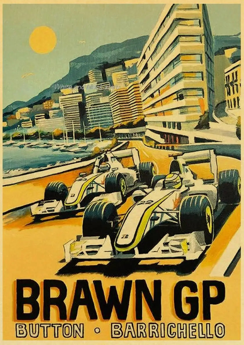 Retro Racing Car Posters