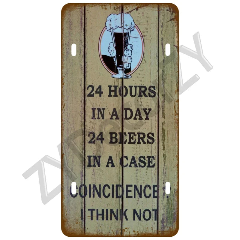 Various Vintage Metal Signs 15x30cm (1 Provided)