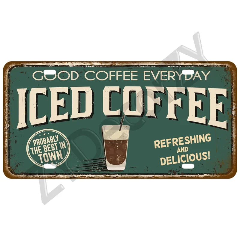 Various Vintage Metal Signs 15x30cm (1 Provided)