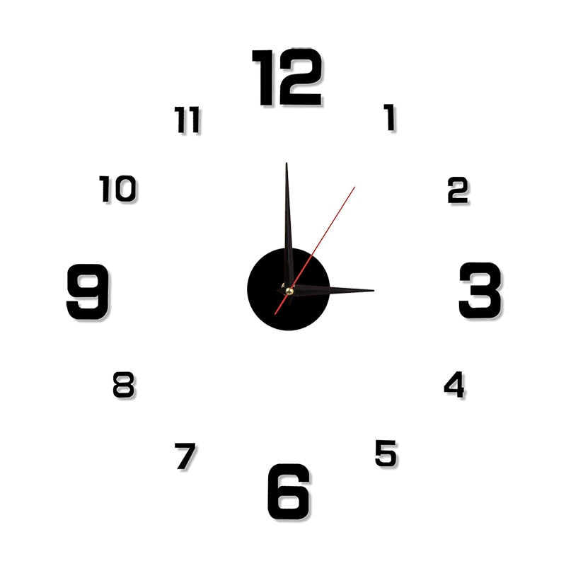 Wall Clock Stickers & Clock - 3 Colours