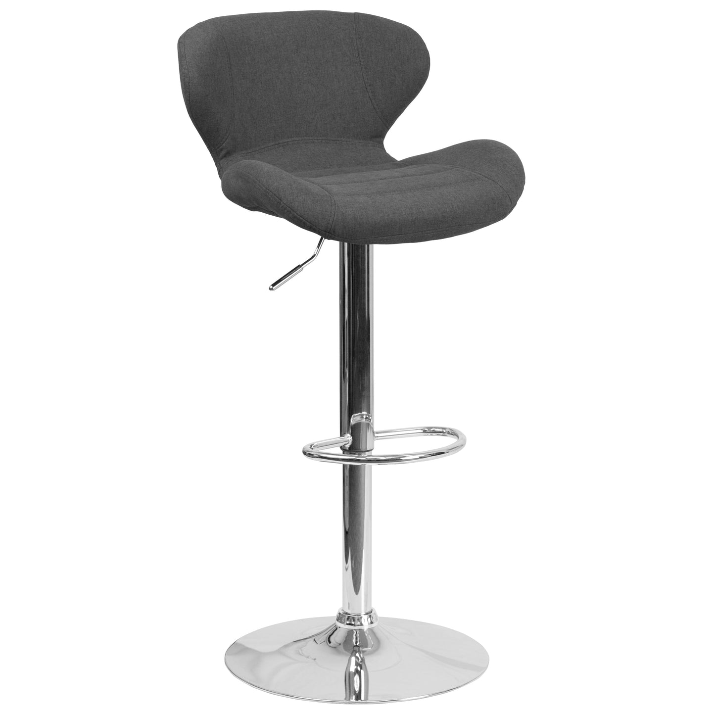 Contemporary Fabric Adjustable Kitchen Barstool - Vinyl/Fabric