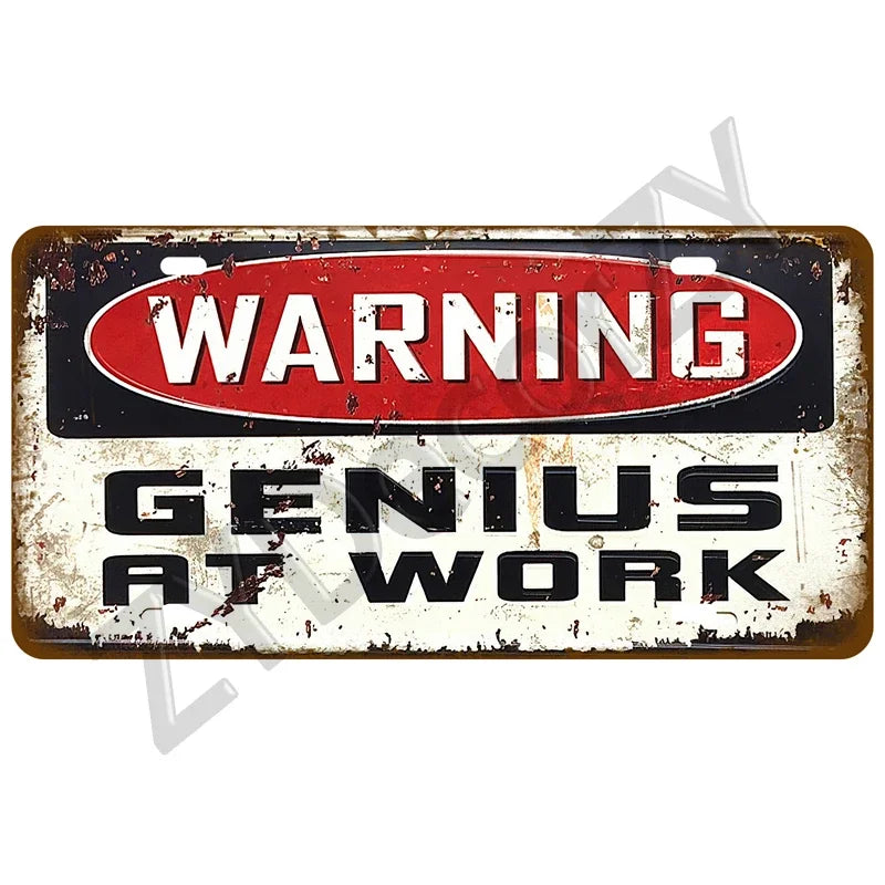 Various Vintage Metal Signs 15x30cm (1 Provided)