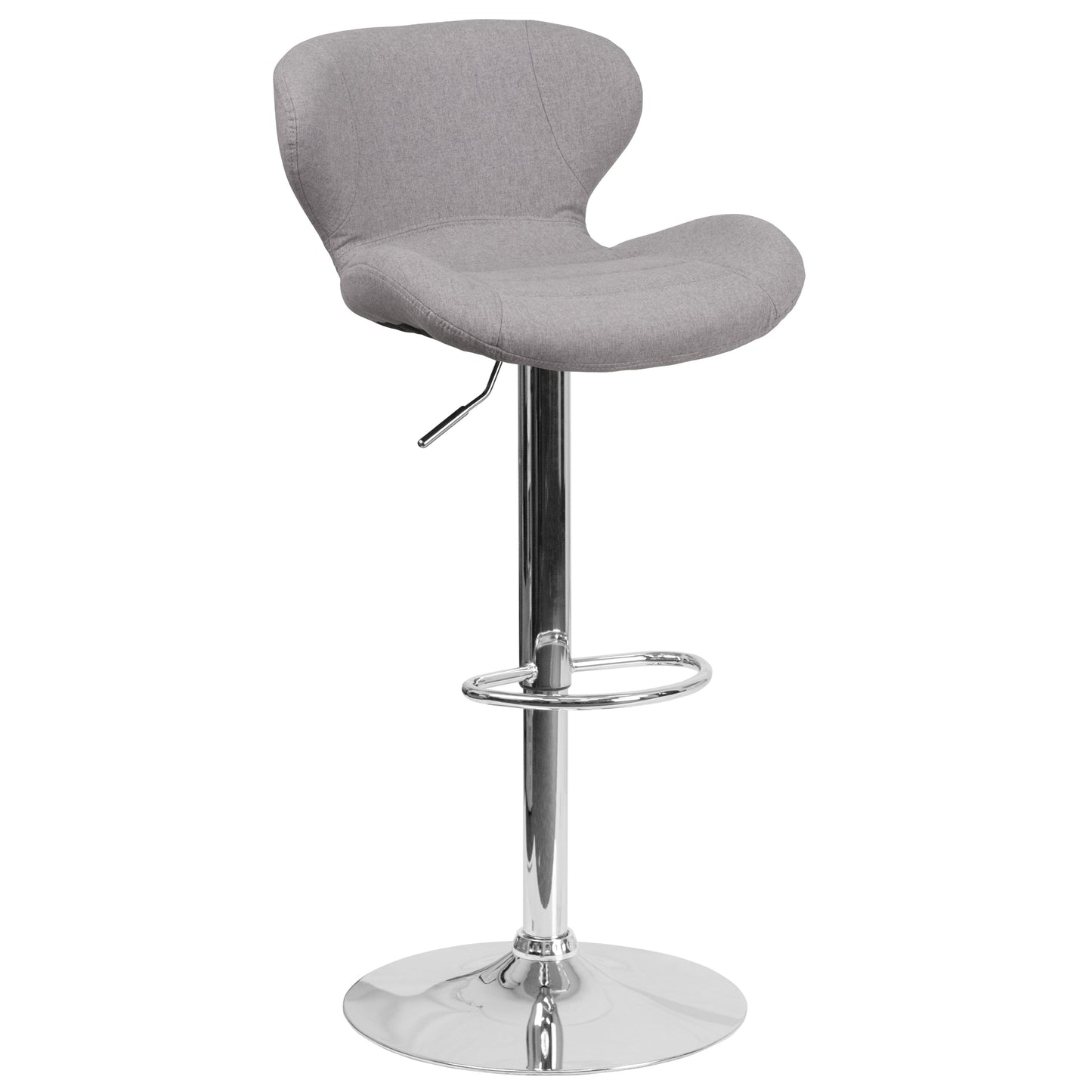 Contemporary Fabric Adjustable Kitchen Barstool - Vinyl/Fabric