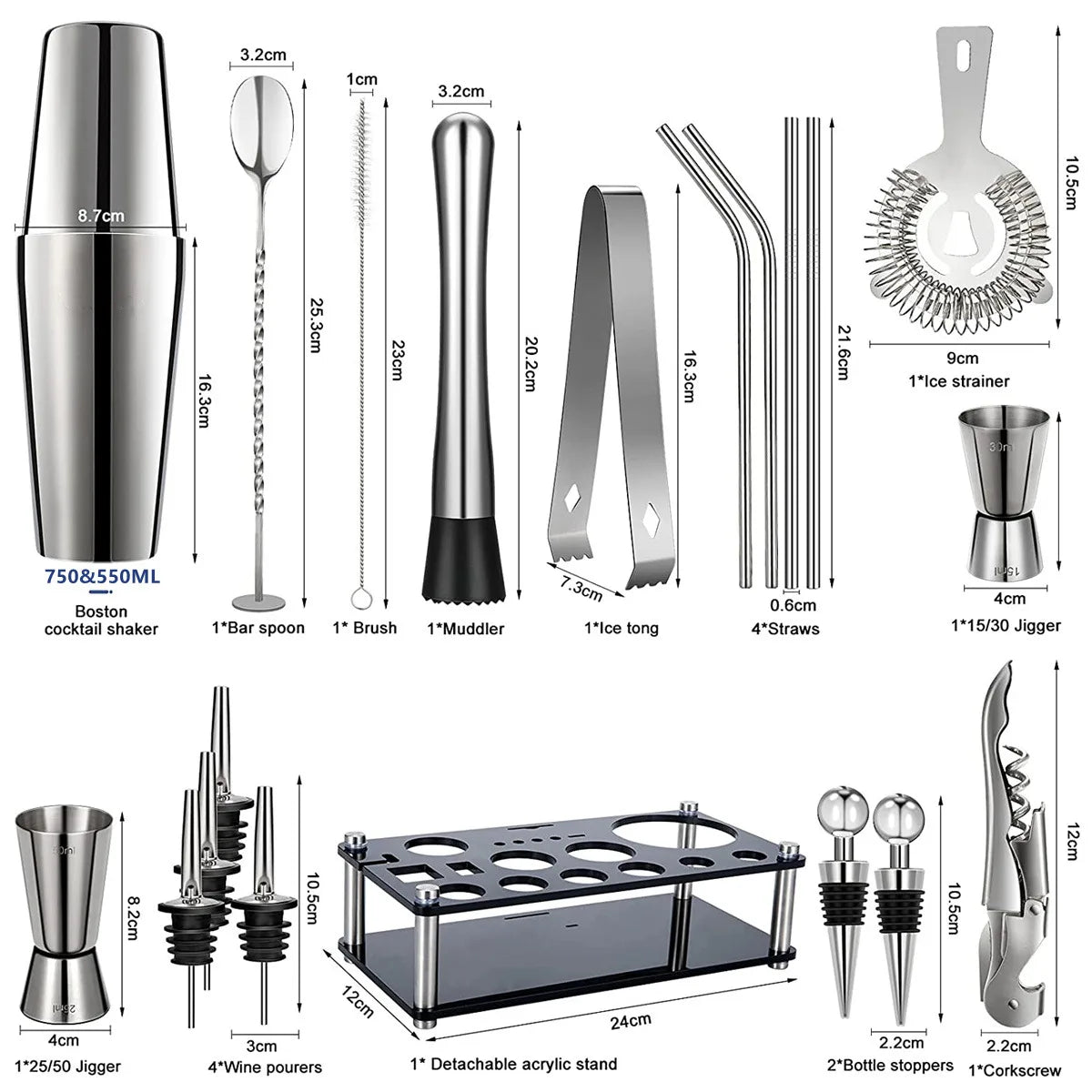 Cocktail Shaker Set 20-Piece