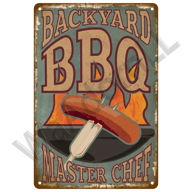 Retro Vintage BBQ Sign