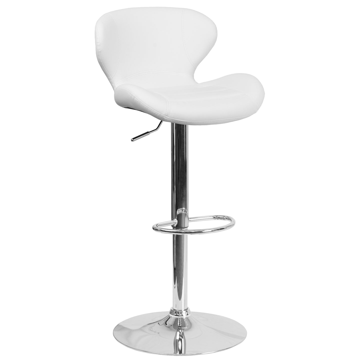 Contemporary Fabric Adjustable Kitchen Barstool - Vinyl/Fabric