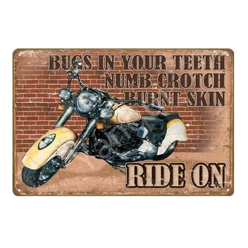 Retro Motorcycle Decor Sign