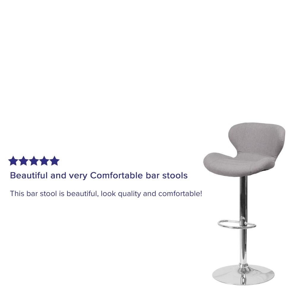 Contemporary Fabric Adjustable Kitchen Barstool - Vinyl/Fabric