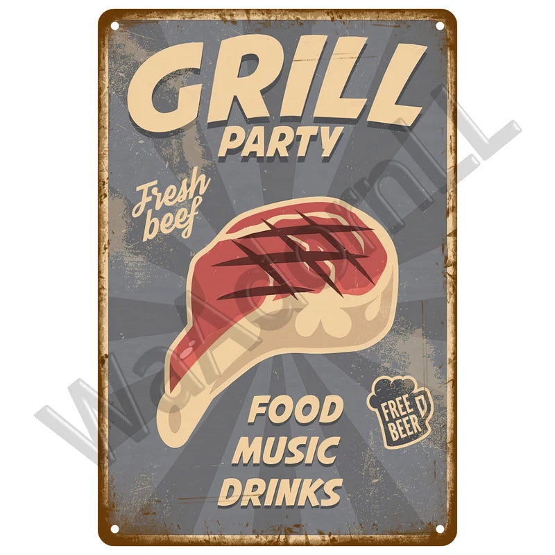 Retro Vintage BBQ Sign