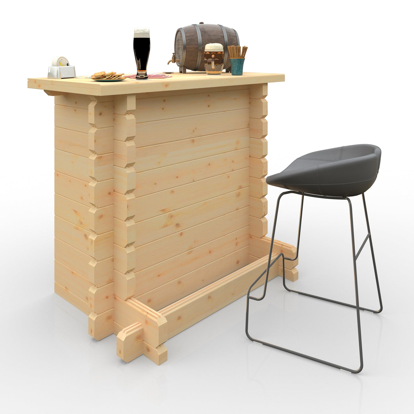 Traditional Man Cave Wooden Bar