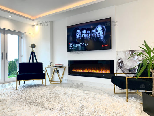 Media Wall Aurora Flush Mounted Insert Electric Fire - 60 inch