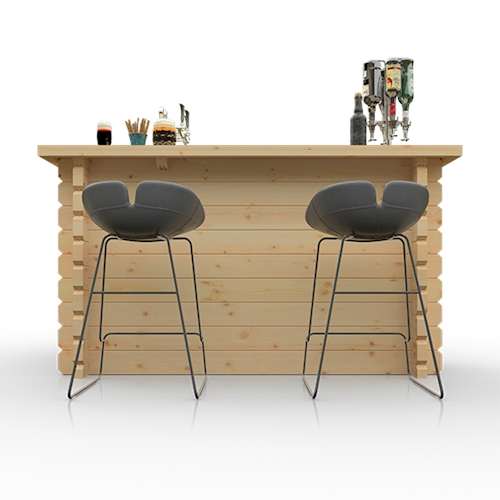 Man Cave L Shaped Wooden Bar