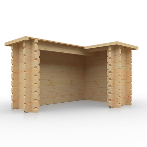 Man Cave L Shaped Wooden Bar