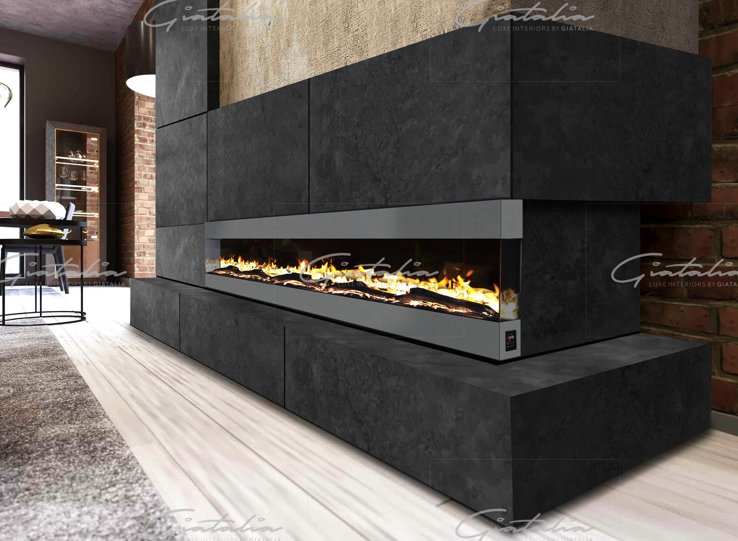 Media Wall Mirage Mantel Electric Fire - 42 inch