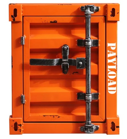 Industrial Style Retro Shipping Container Table & Storage - Colour Options