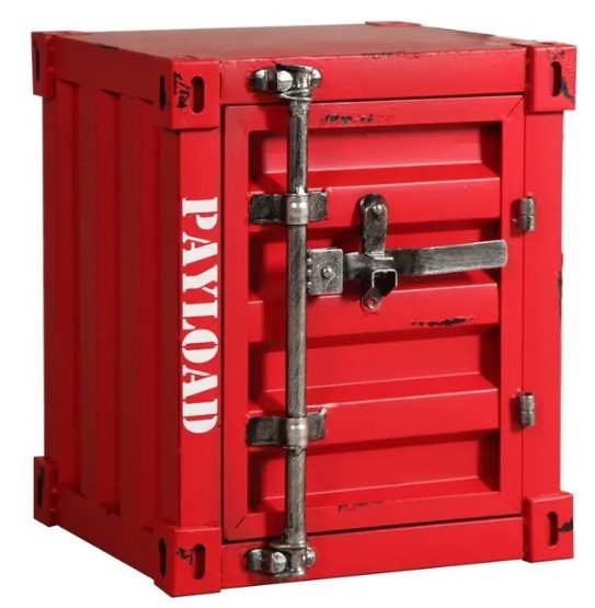 Industrial Style Retro Shipping Container Table & Storage - Colour Options