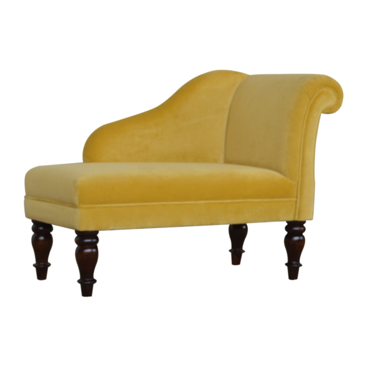 Mustard Velvet Chaise - mancavesuperstore