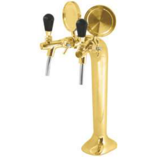 2-Way Metal Beer Tower - PVD - Double Faucet - mancavesuperstore