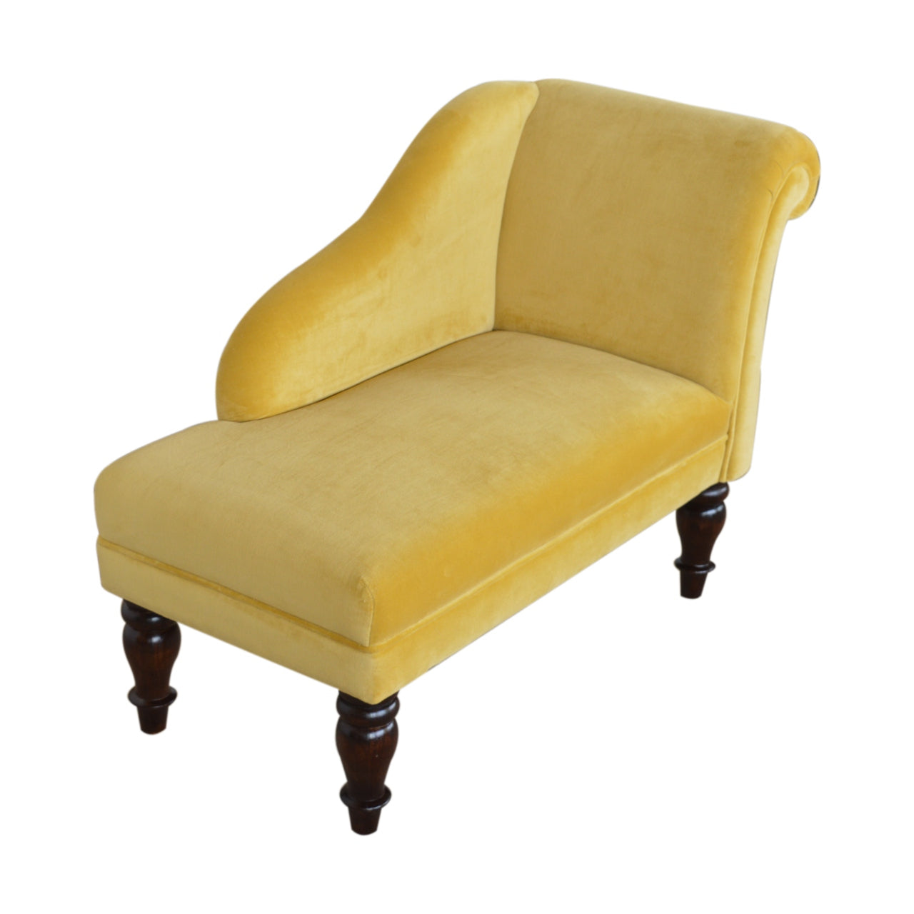Mustard Velvet Chaise - mancavesuperstore
