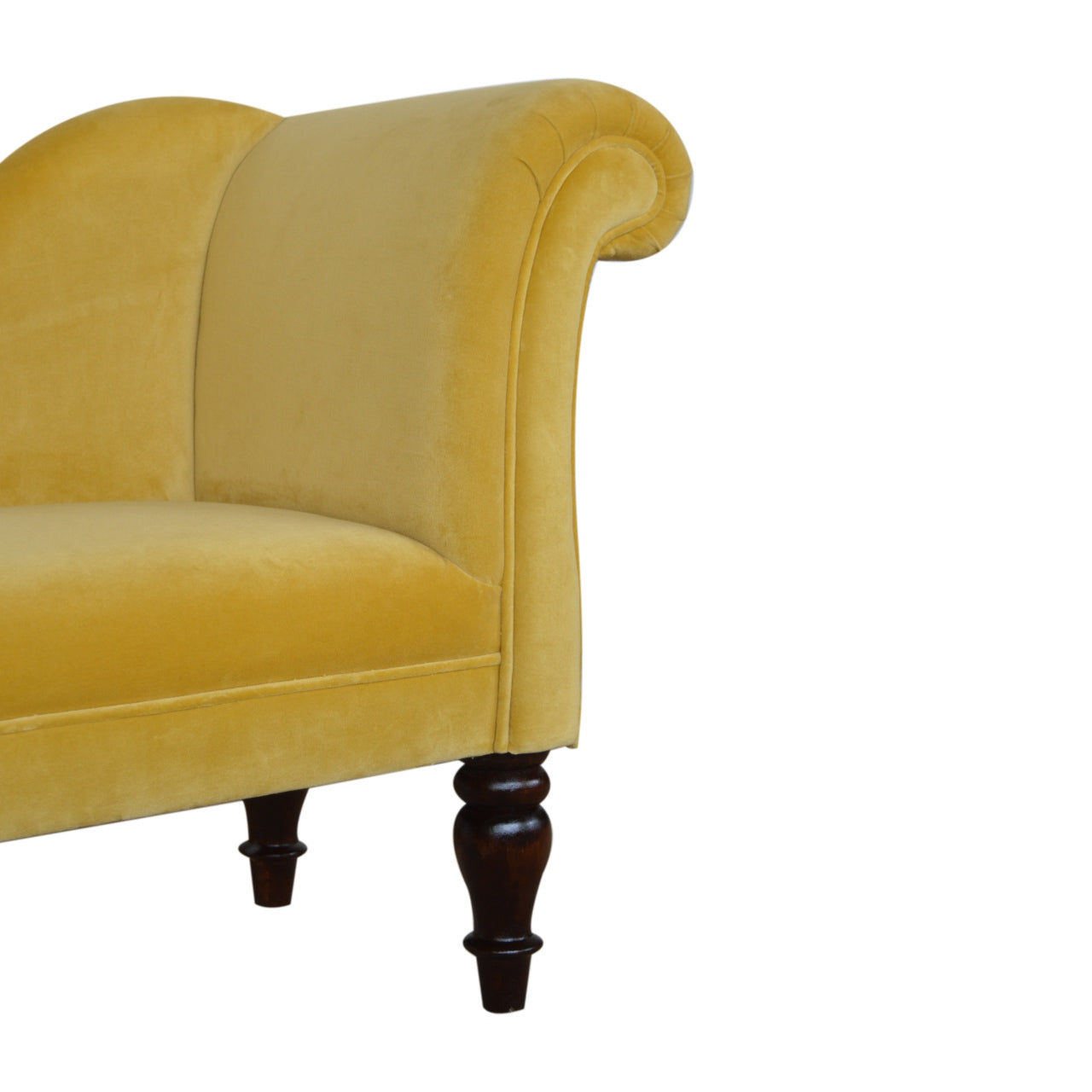 Mustard Velvet Chaise - mancavesuperstore