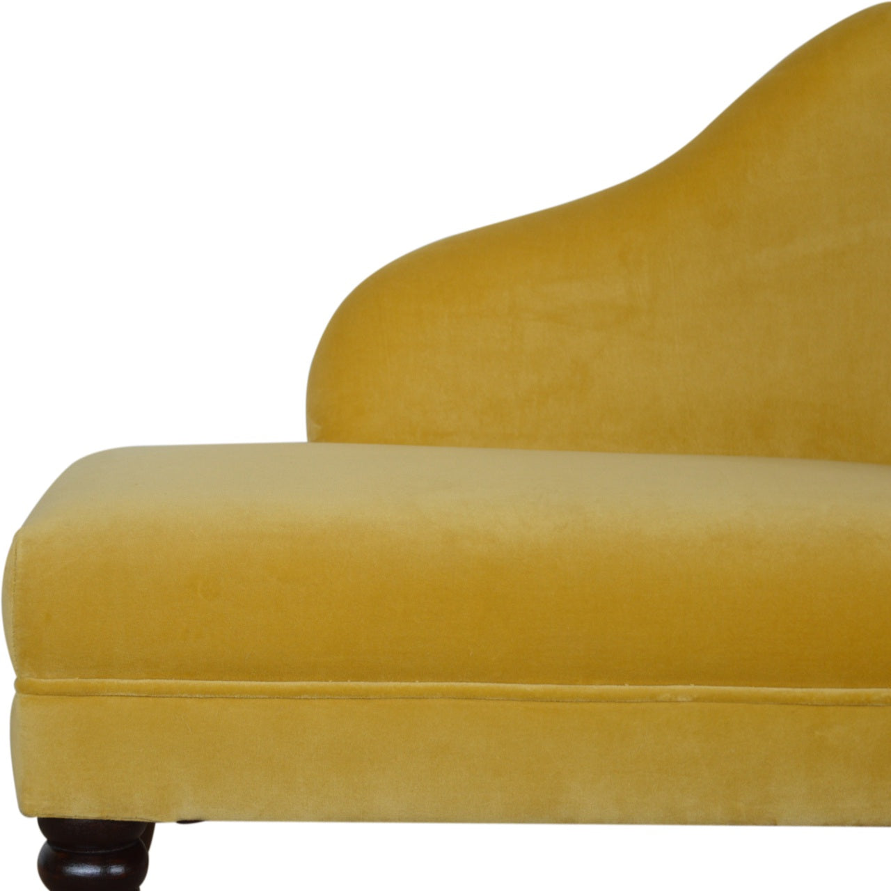 Mustard Velvet Chaise - mancavesuperstore