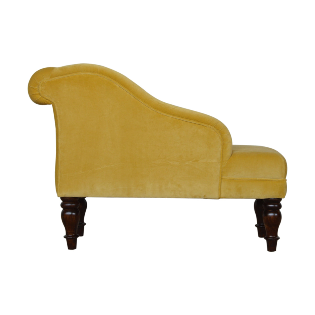 Mustard Velvet Chaise - mancavesuperstore
