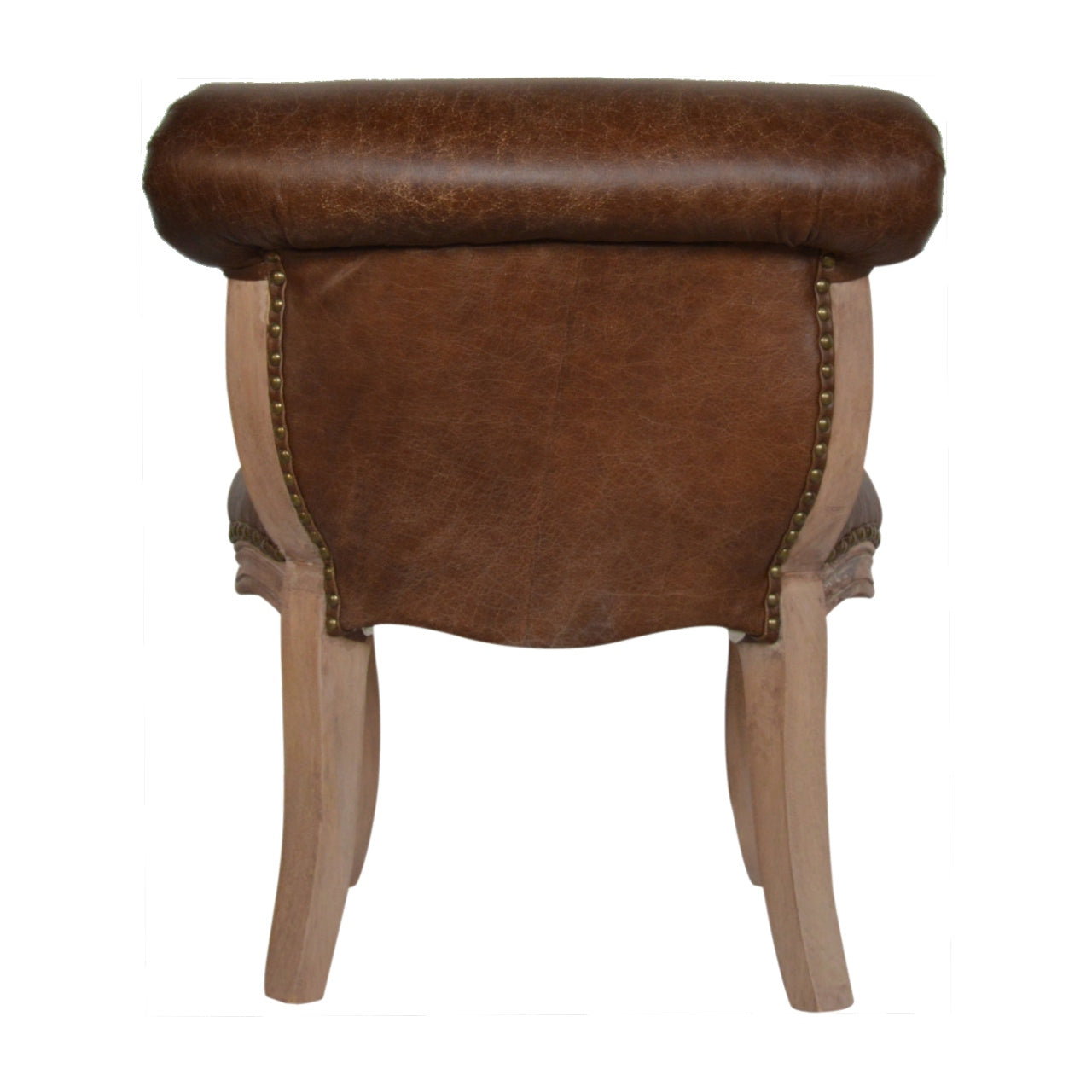 Buffalo Hide Studded Chair with Cabriole Legs - mancavesuperstore