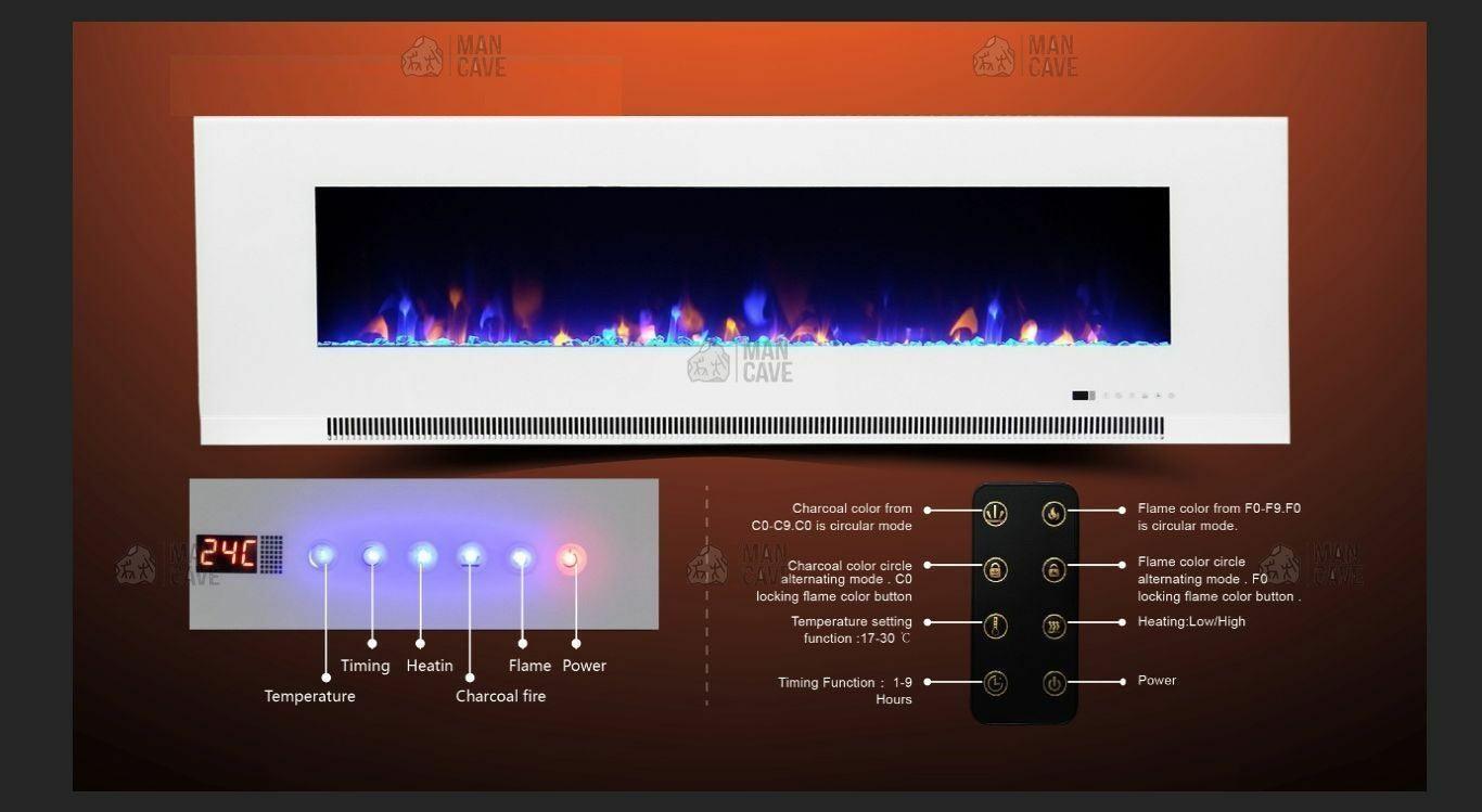 Aurora Flush Mounted Electric Fire - 72 inch - mancavesuperstore