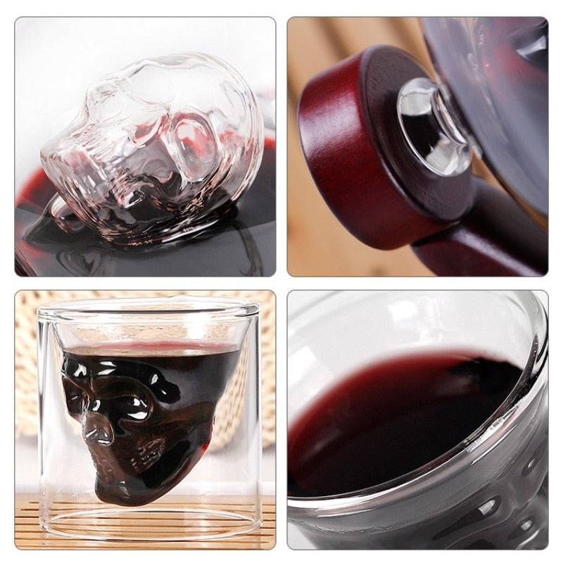 Skull Whisky/Spirit Decanter & Stand Set