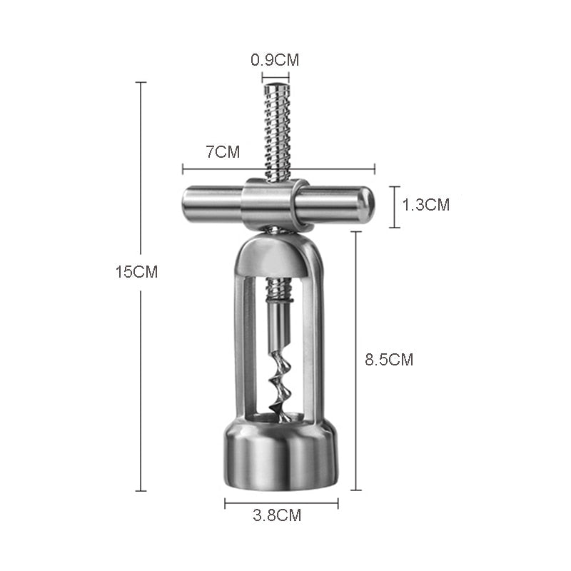 Industrial Style Corkscrew Wine Bottle Opener