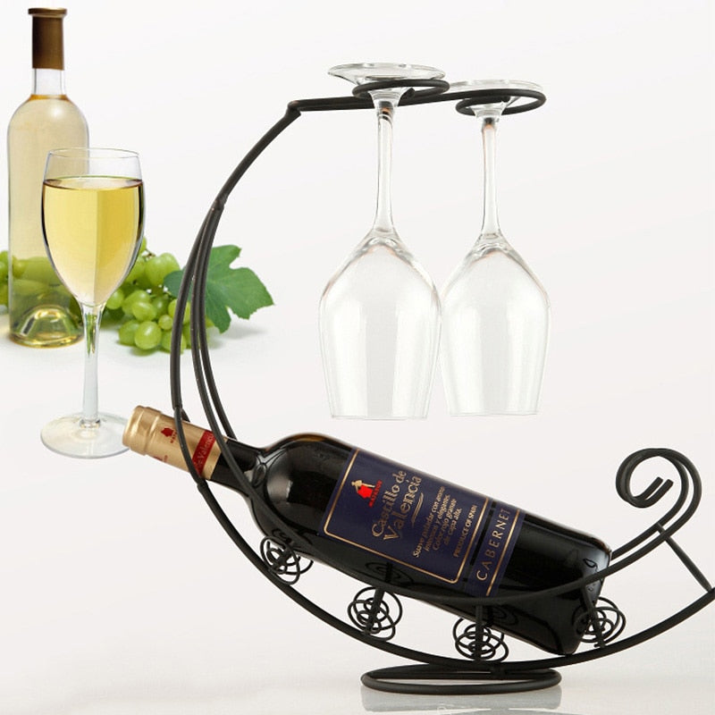 Wine Glass & Bottle Metal Storage - 3 Colours