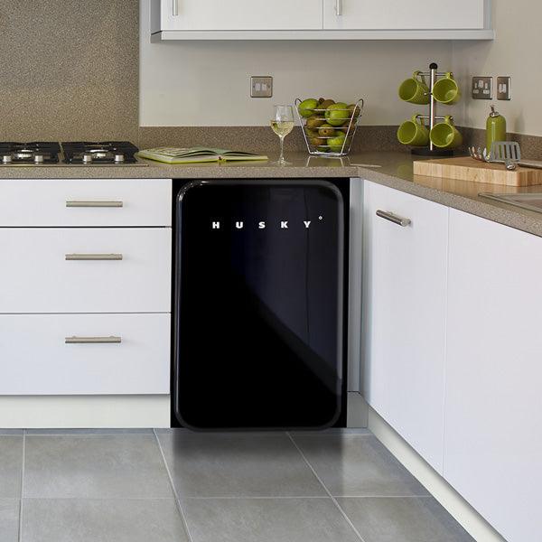 Black Retro Beer Fridge Undercounter Drinks Cooler - Husky - mancavesuperstore