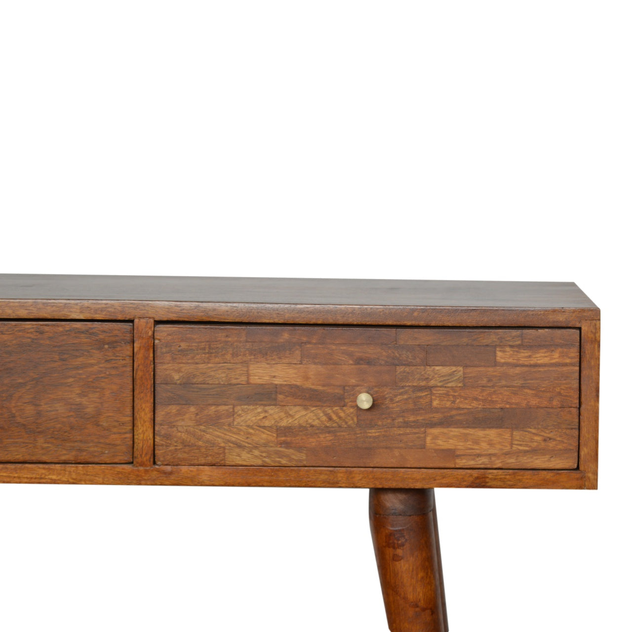 3 Drawer Mixed Chestnut Console Table - mancavesuperstore