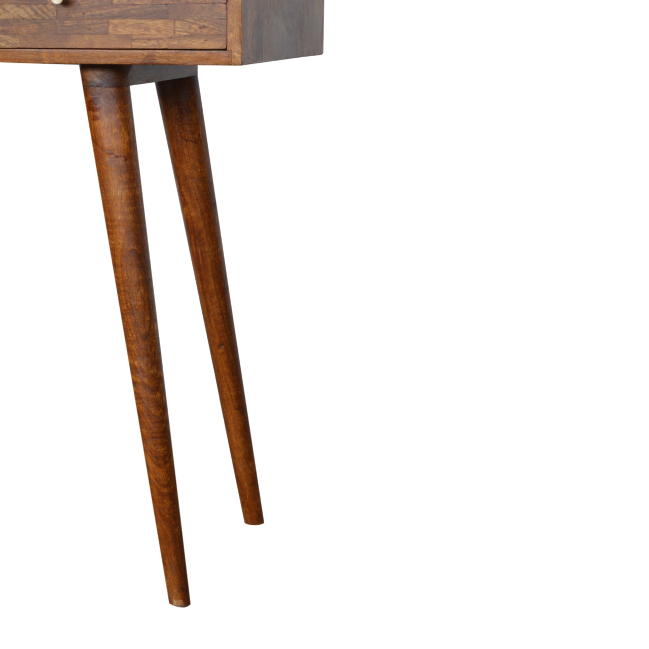 3 Drawer Mixed Chestnut Console Table - mancavesuperstore