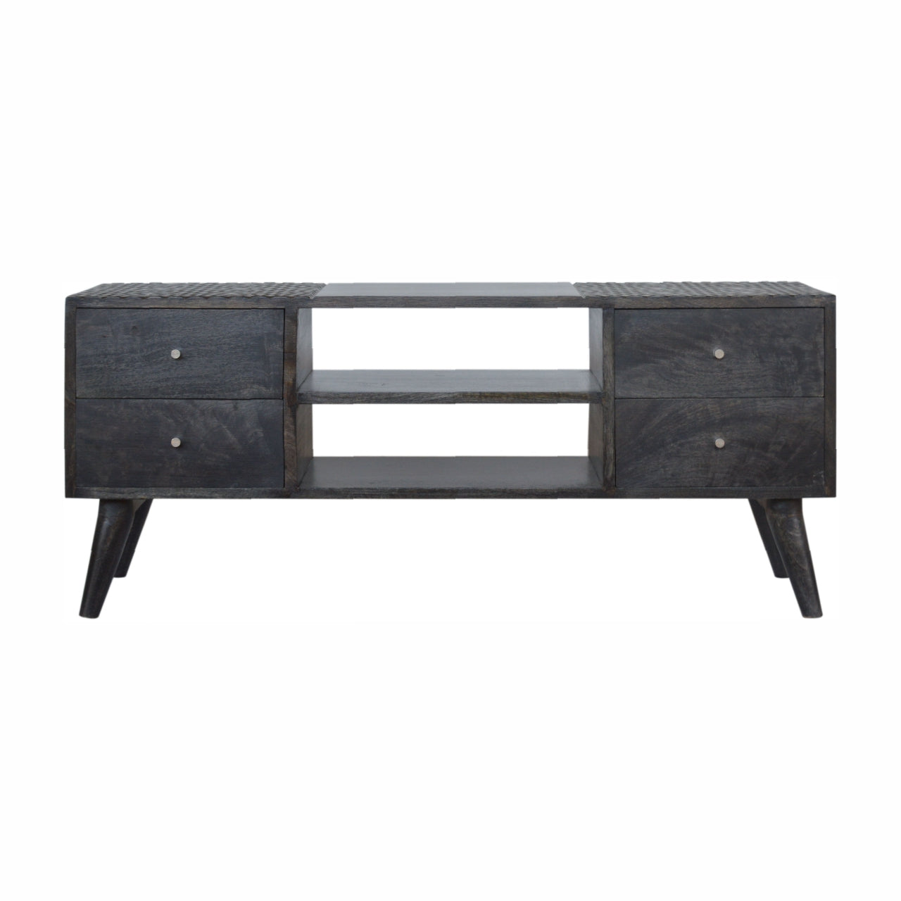 Ash Black Contemporary Entertainment Unit - mancavesuperstore